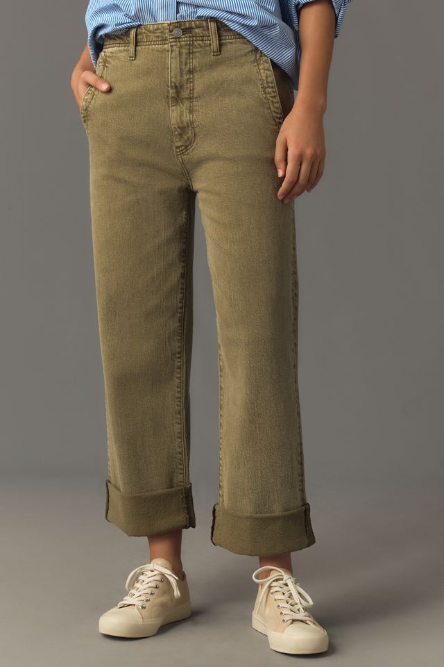 The Lonnie Cuffed High-Rise Crop Jeans by Pilcro #1