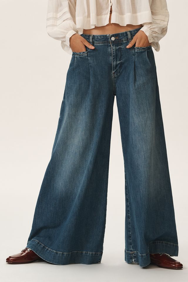 Pilcro Plissierte Palazzo Hohe Taille Weites Bein Jeans #2