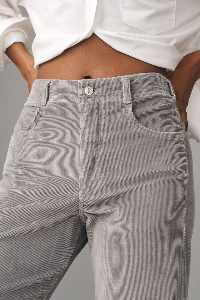 I Jeans Svasati Rilassati Sfrangiati a Vita Media Adi di Pilcro: Edizione in Velluto a Coste #3