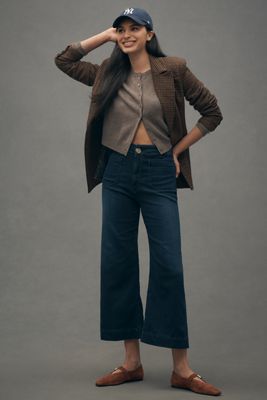 The Colette Knit Crop High-Rise Wide-Leg Jeans by Maeve