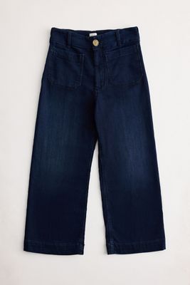 The Colette Cropped High-Rise Wide-Leg Jeans by Maeve: Jeanius Knit Edition