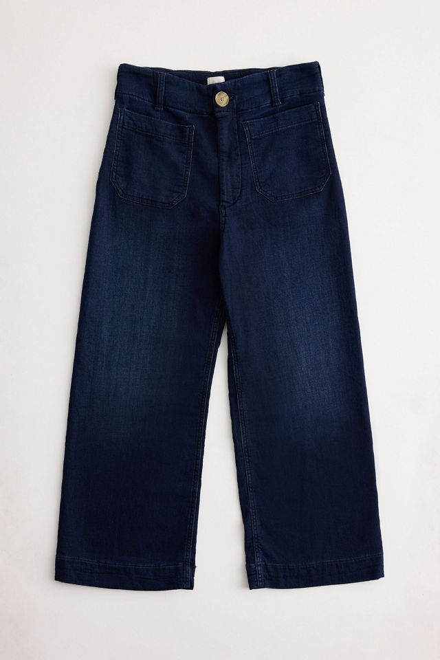 The Colette Cropped High-Rise Wide-Leg Jeans by Maeve: Jeanius Knit Edition #9