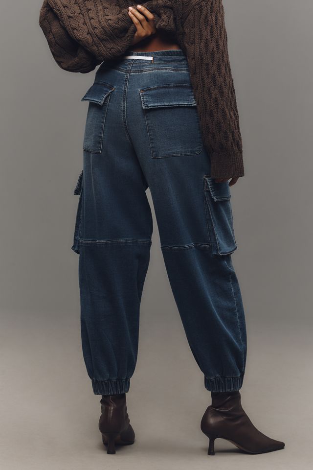 Pilcro High-Rise Cargo Jogger Denim-Knit Jeans #1