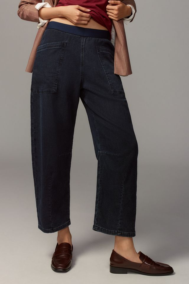 Pilcro Mid-Rise Pull-On Tapered Denim-Knit Jeans #1