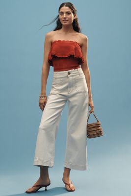 The Colette Crop Wide-Leg Jeans by Maeve