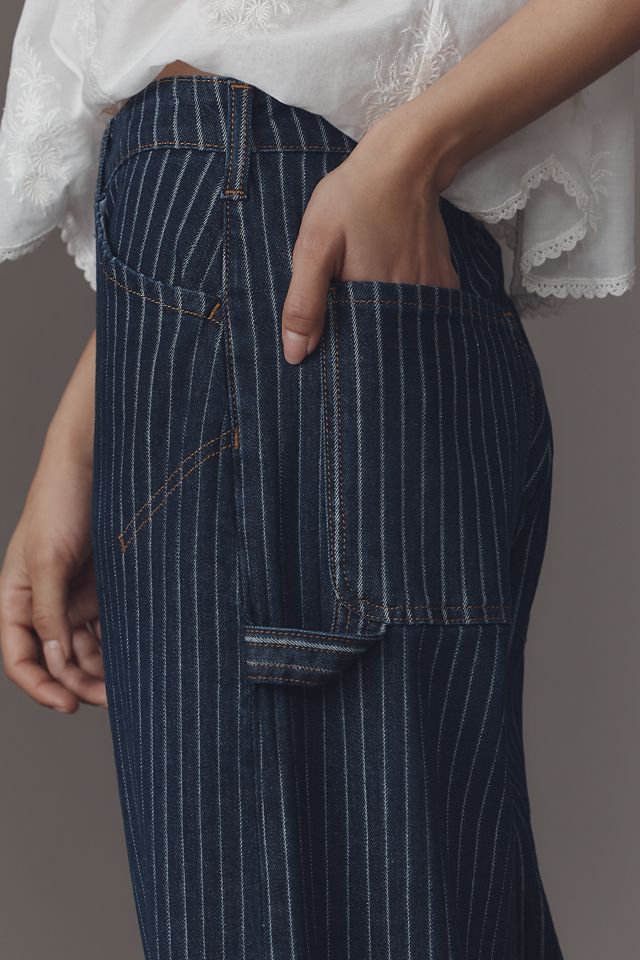 The Kayden Railroad Stripe Barrel Carpenter Jeans by Pilcro #3