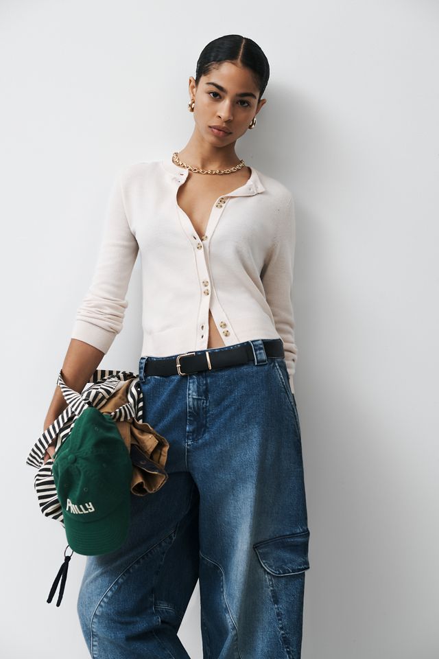 Pilcro Mid-Rise Slouchy Utility Bow Jeans #1
