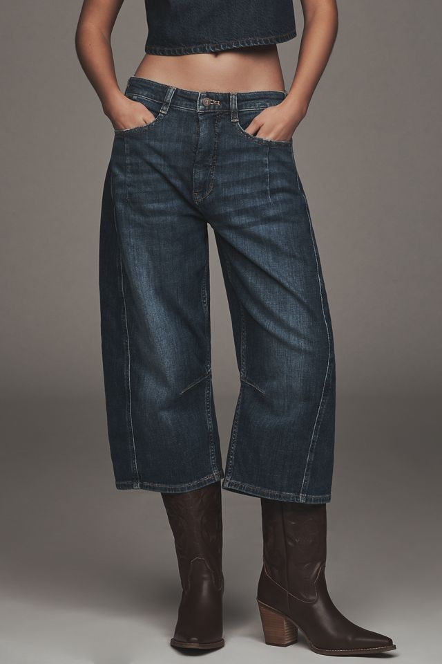 The Kenna High-Rise Heritage Crop Barrel Jeans by Pilcro #2