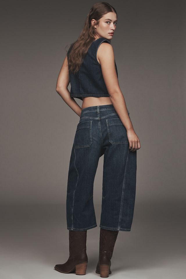 The Kenna High-Rise Heritage Crop Barrel Jeans by Pilcro #3