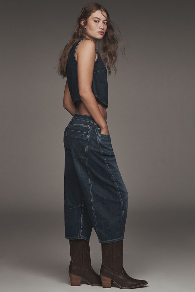 The Kenna High-Rise Heritage Crop Barrel Jeans by Pilcro #5