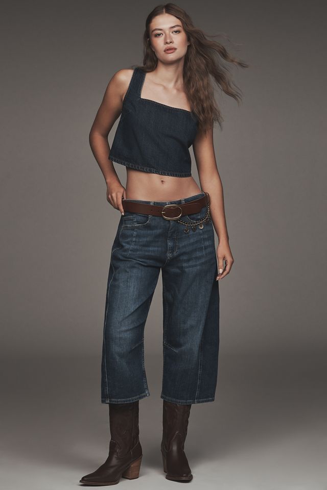 The Kenna High-Rise Heritage Crop Barrel Jeans by Pilcro #1