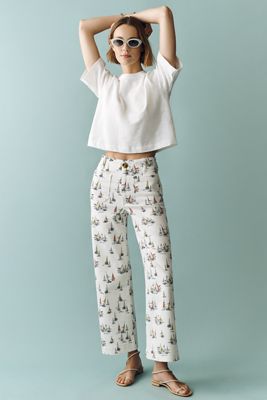 Maeve Colette High-Rise Wide-Leg Full-Length Jeans