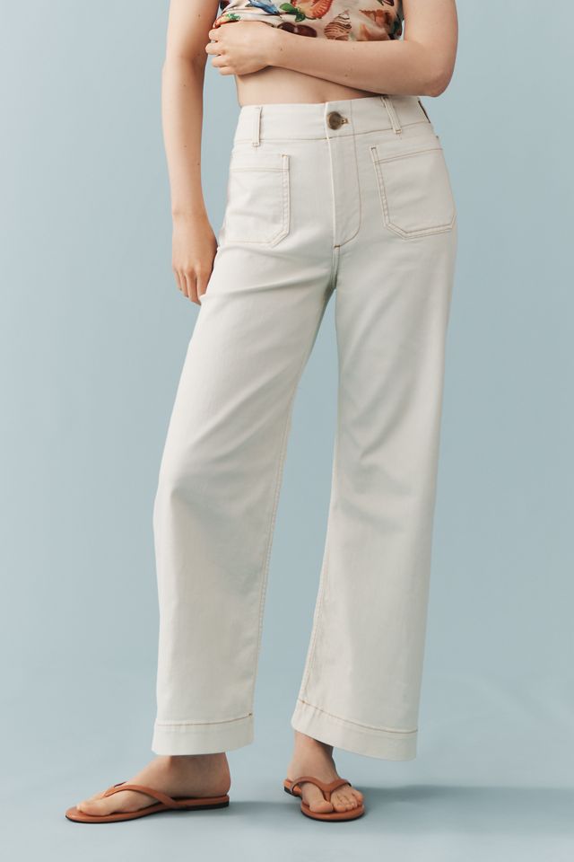 The Colette Denim Full-Length High-Rise Wide-Leg Jeans by Maeve