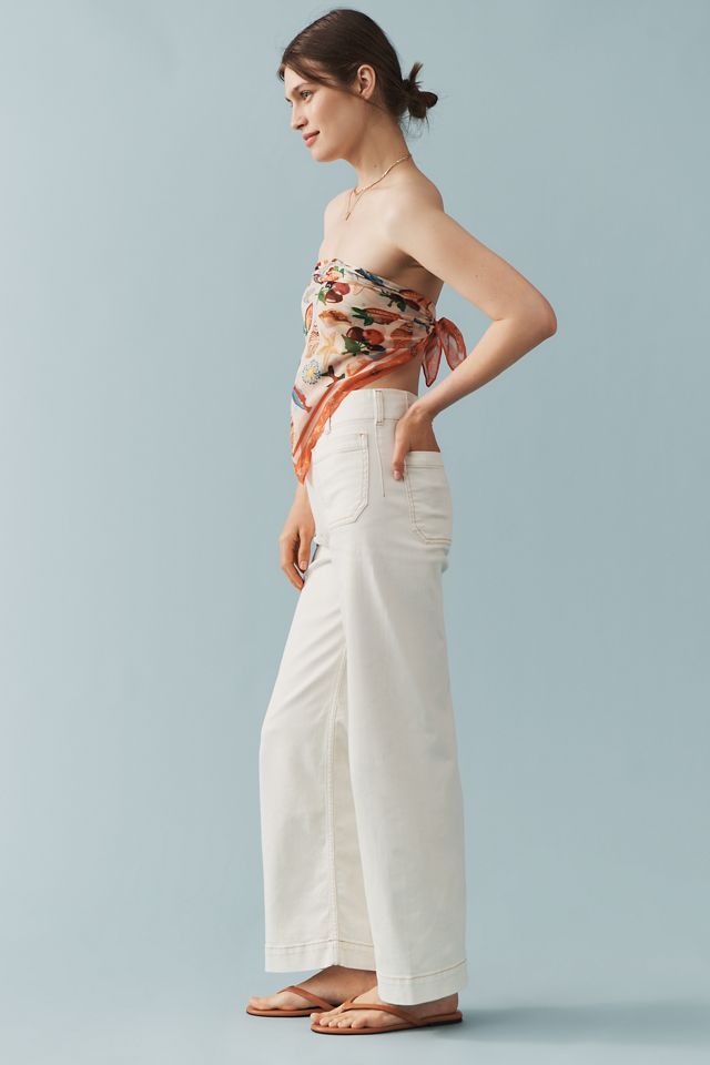 The Colette Denim Full-Length High-Rise Wide-Leg Jeans by Maeve