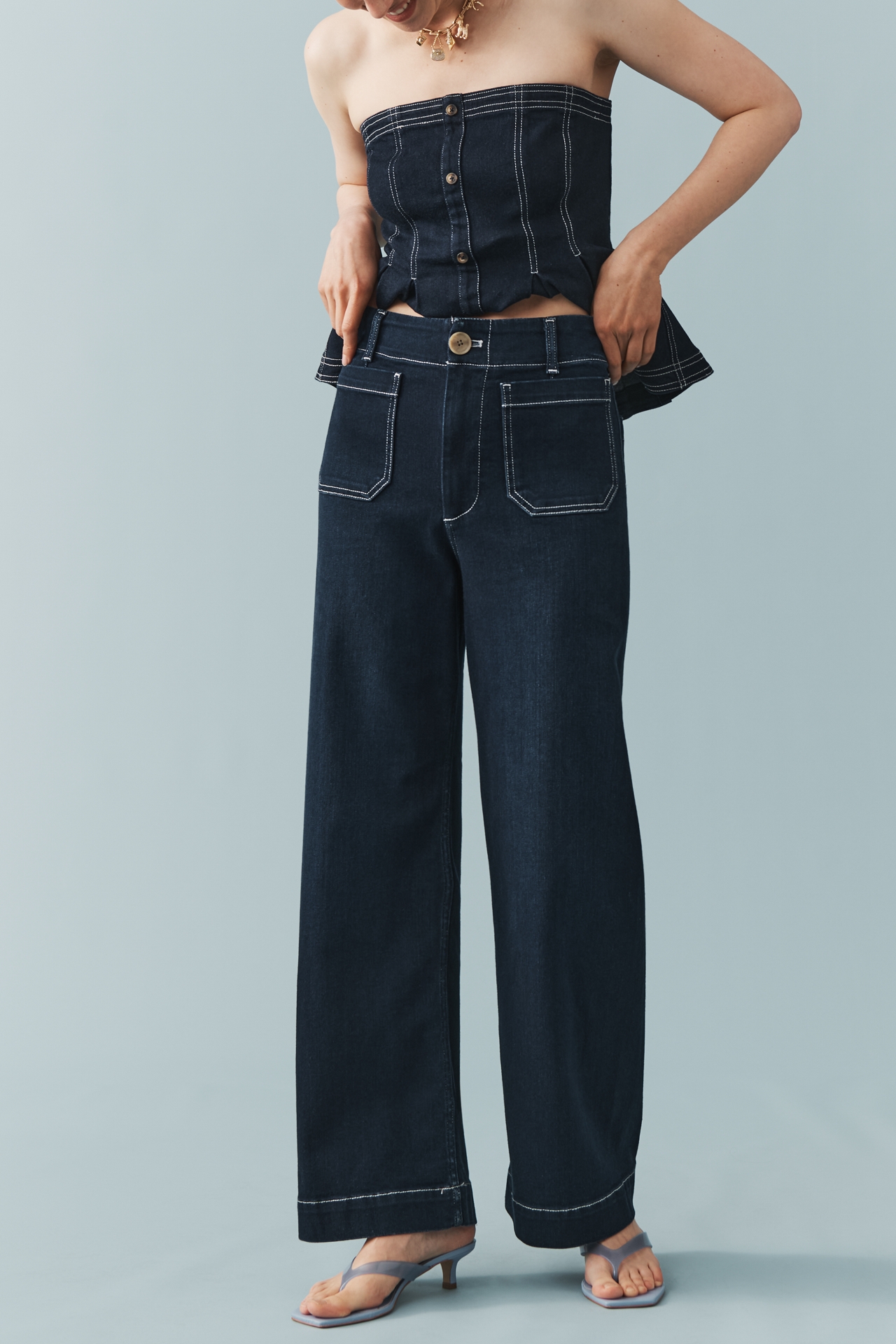 The Colette Full-Length Wide-Leg Jeans by Maeve