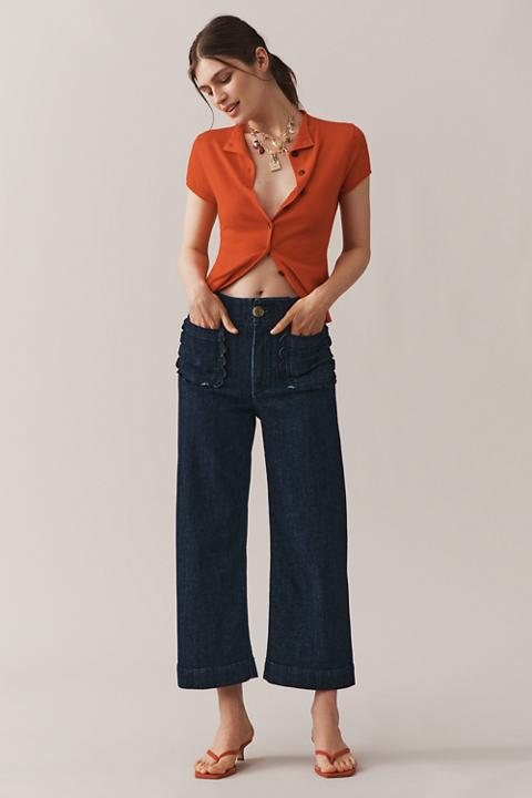 The Colette Crop Wide-Leg Jeans by Maeve
