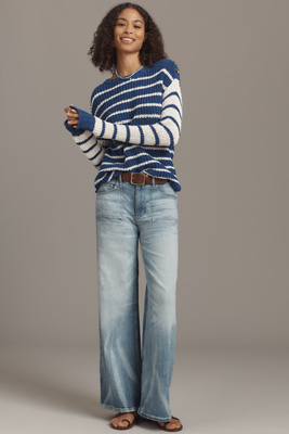 Pilcro Heritage High-rise Wide-leg Jeans In Blue