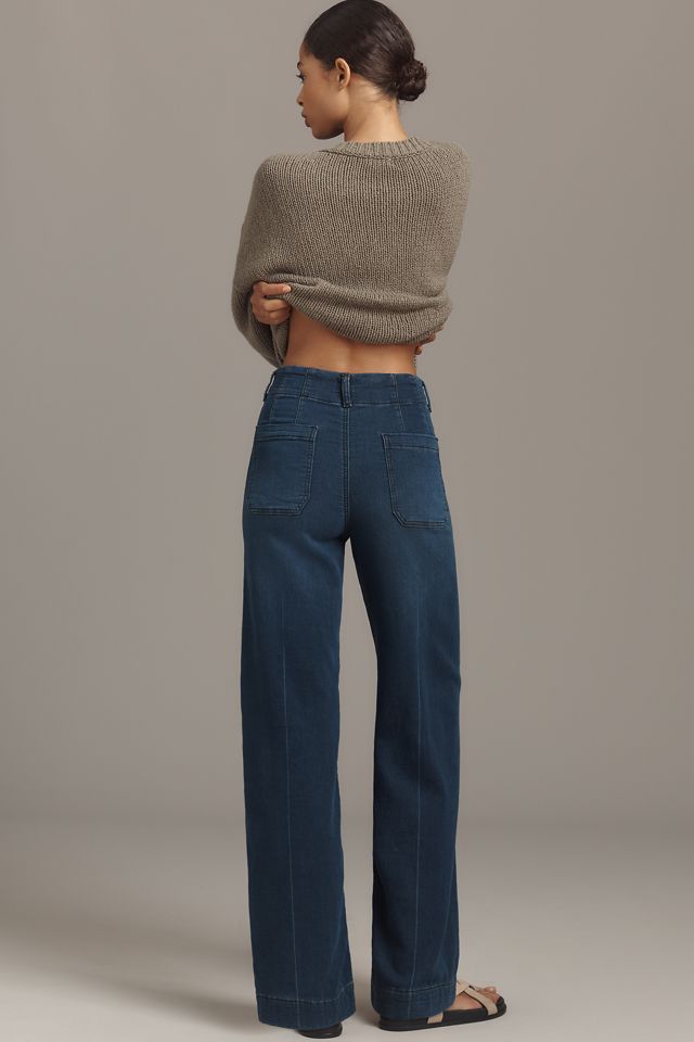 The Colette Knit Full-Length Wide-Leg Jeans by Maeve #2