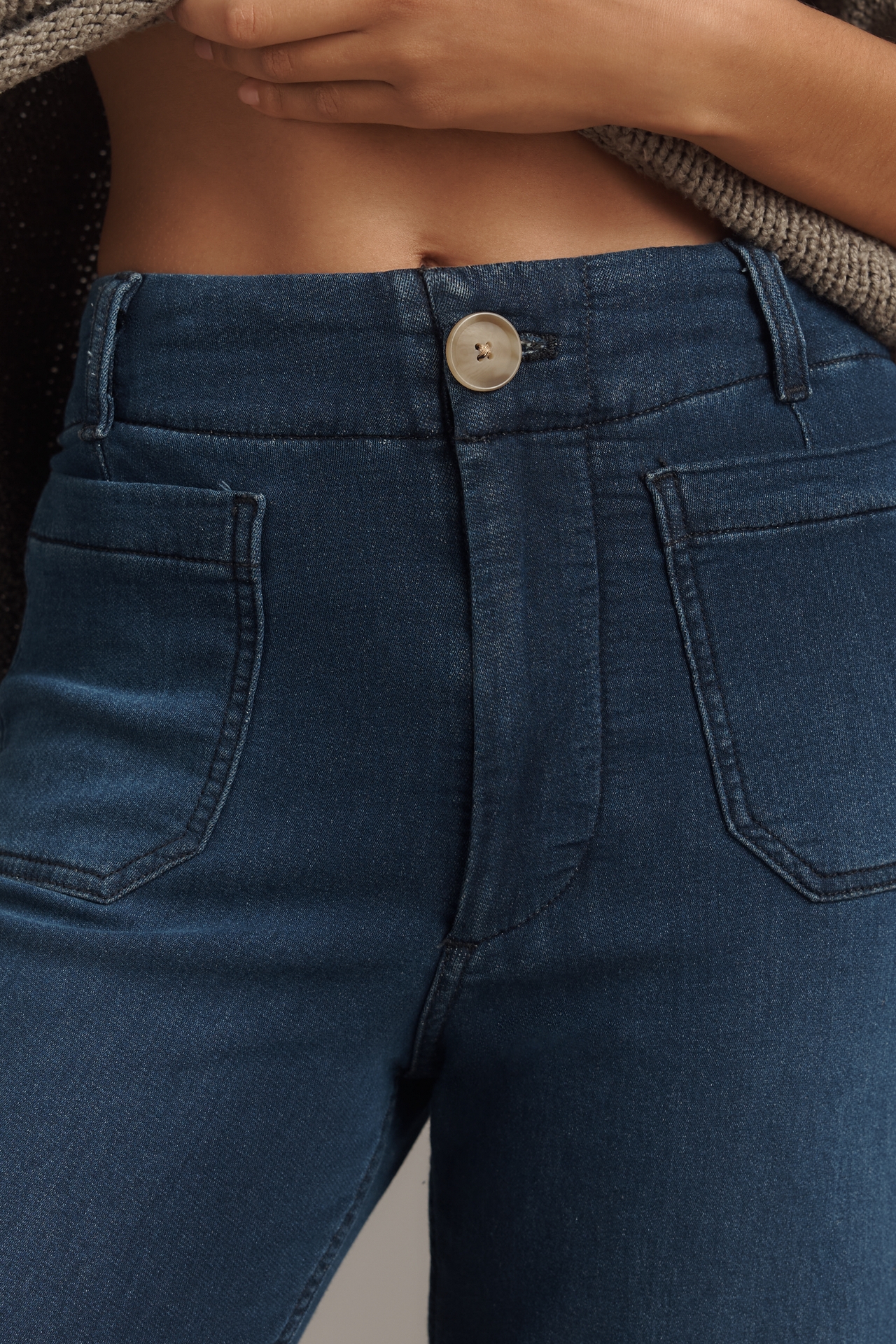 The Colette Knit Full-Length Wide-Leg Jeans by Maeve