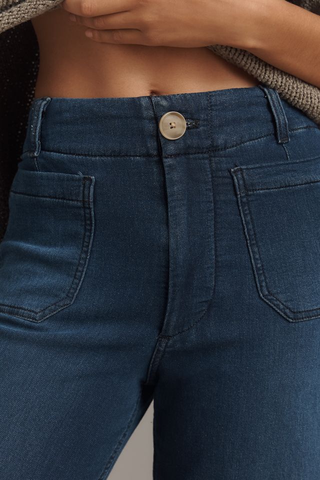 The Colette Knit Full-Length Wide-Leg Jeans by Maeve #3