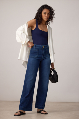The Colette Full-Length Wide-Leg Jeans by Maeve