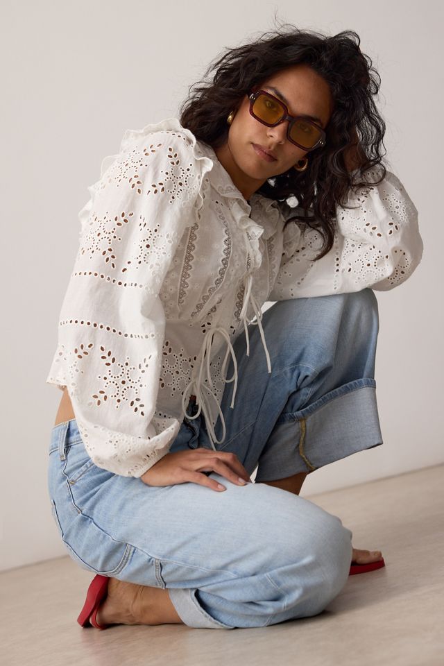 The Kayden High-Rise Barrel Jeans by Pilcro #3