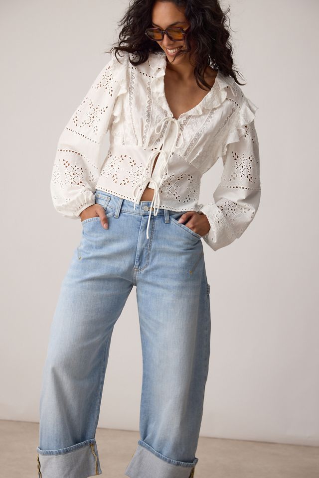 The Kayden High-Rise Barrel Jeans by Pilcro #1