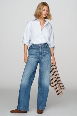 Maeve Colette High-Rise Wide-Leg Full-Length Jeans