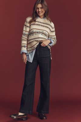 The Colette Full-Length High-Rise Wide-Leg Jeans by Maeve