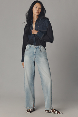 Pilcro The Jules Mid-rise Relaxed Straight-leg Jeans By  In Blue