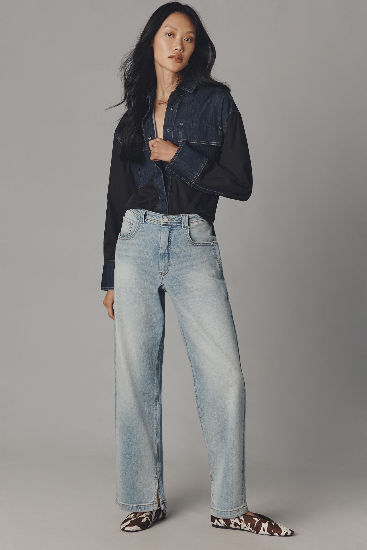 The Jules Mid-Rise Relaxed Straight-Leg Jeans by Pilcro