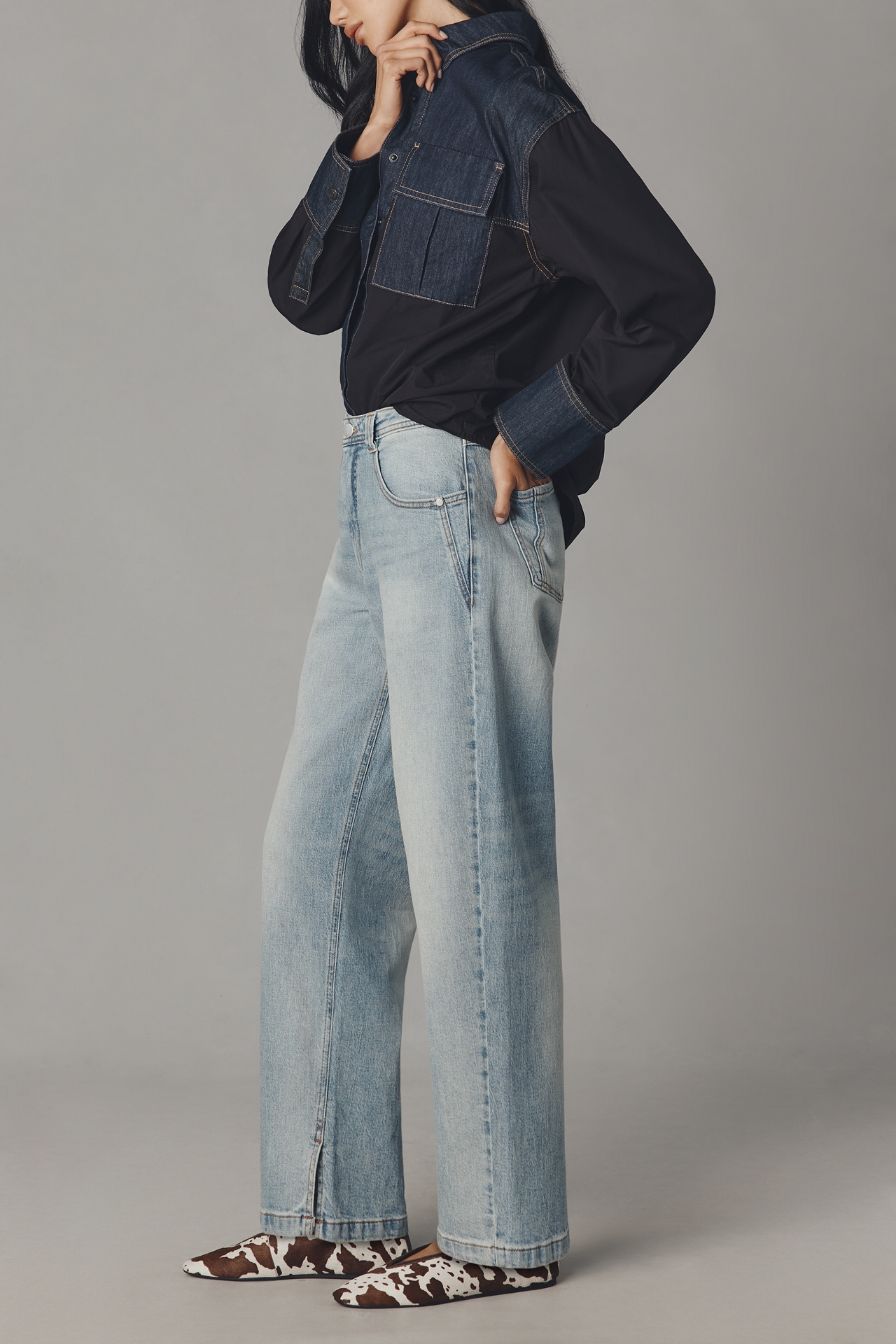 The Jules Mid-Rise Relaxed Straight-Leg Jeans by Pilcro