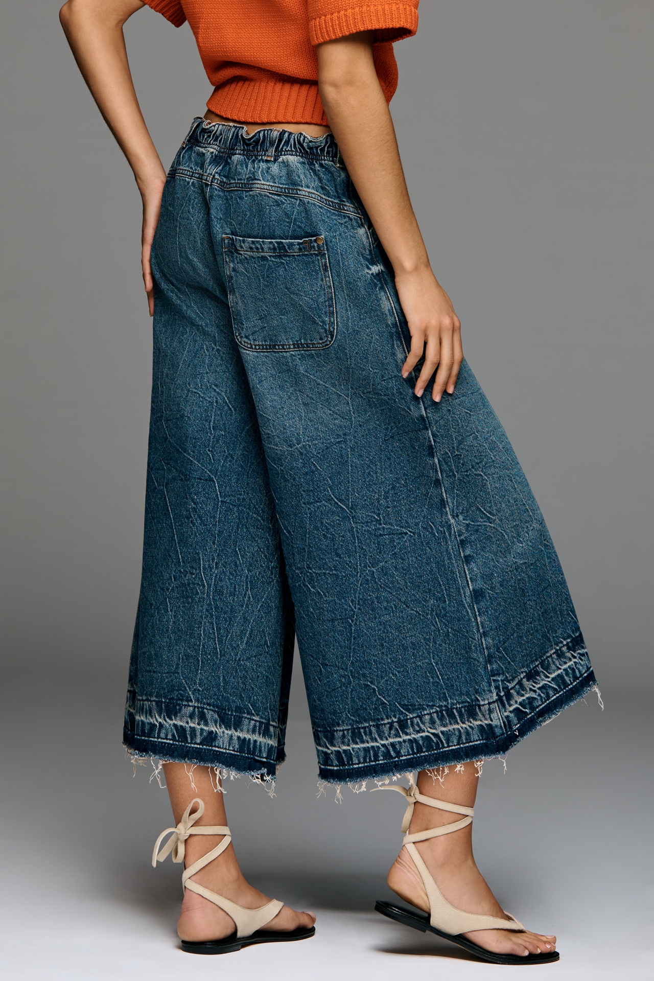 Pilcro A-Reworked High-Rise Culotte Jeans