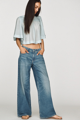 Esme Low-Rise Wide-Leg Jeans by Pilcro