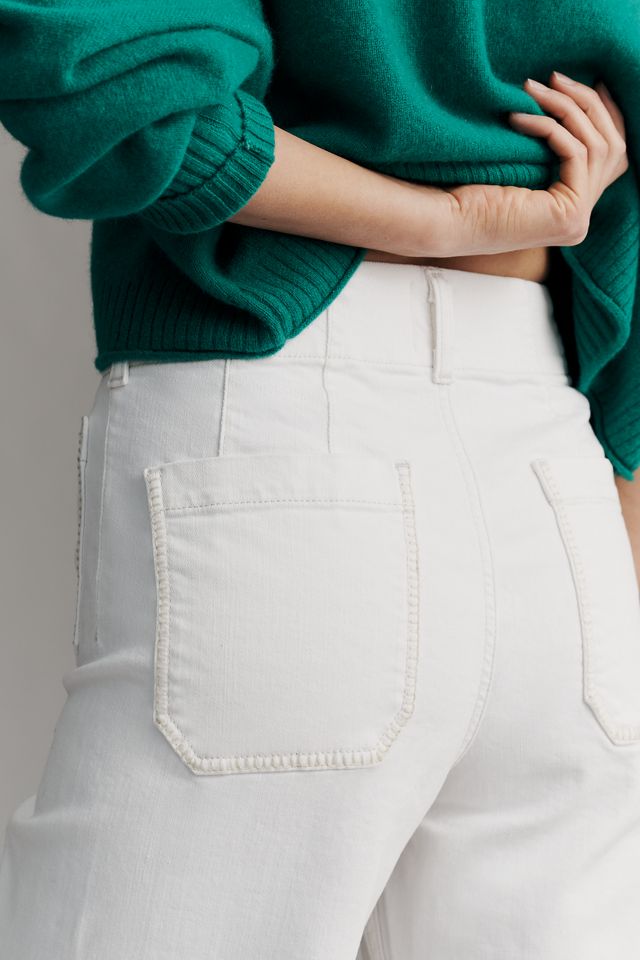 Maeve Colette Whipstitch High-Rise Wide Leg Cropped Jeans #1