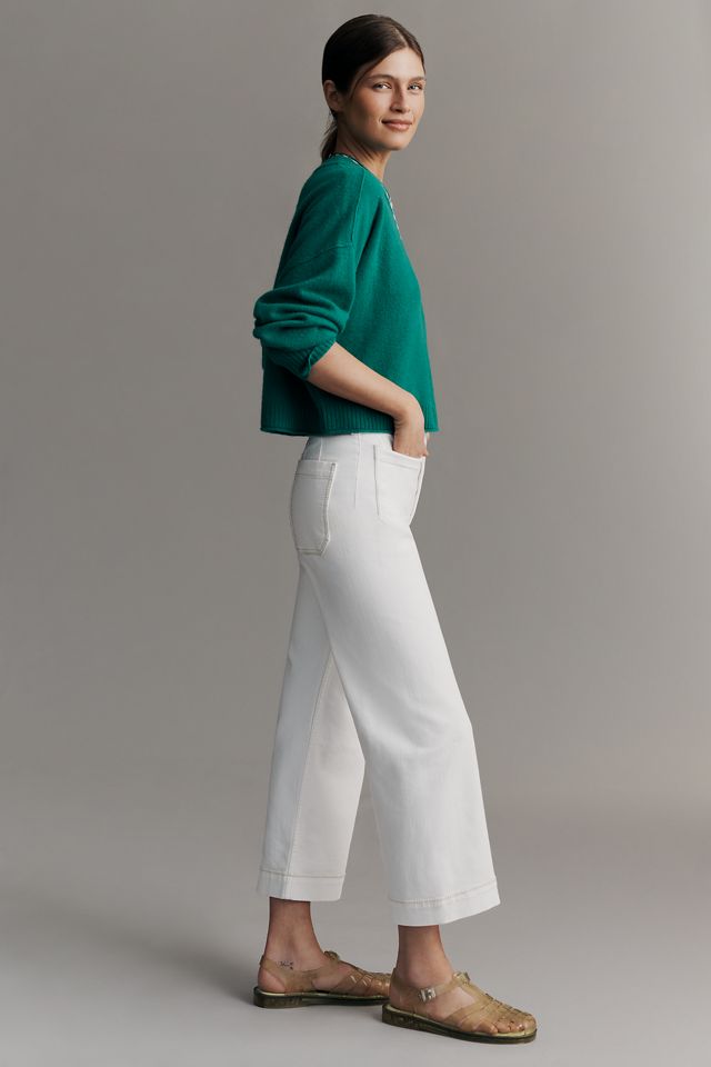 Maeve Colette Whipstitch High-Rise Wide Leg Cropped Jeans #2