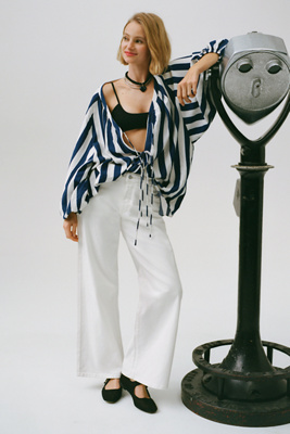 Pilcro Low-rise Wide-leg Jeans In White