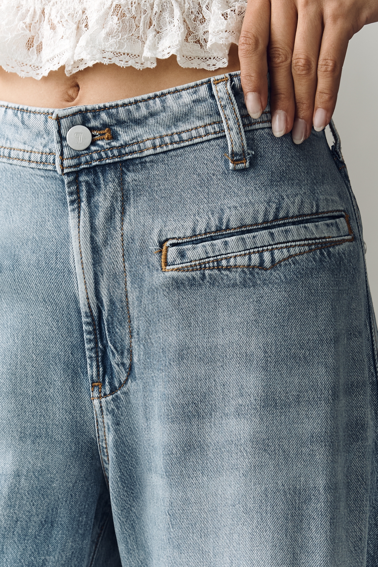 Pilcro Mid-Rise Wide-Leg Jeans