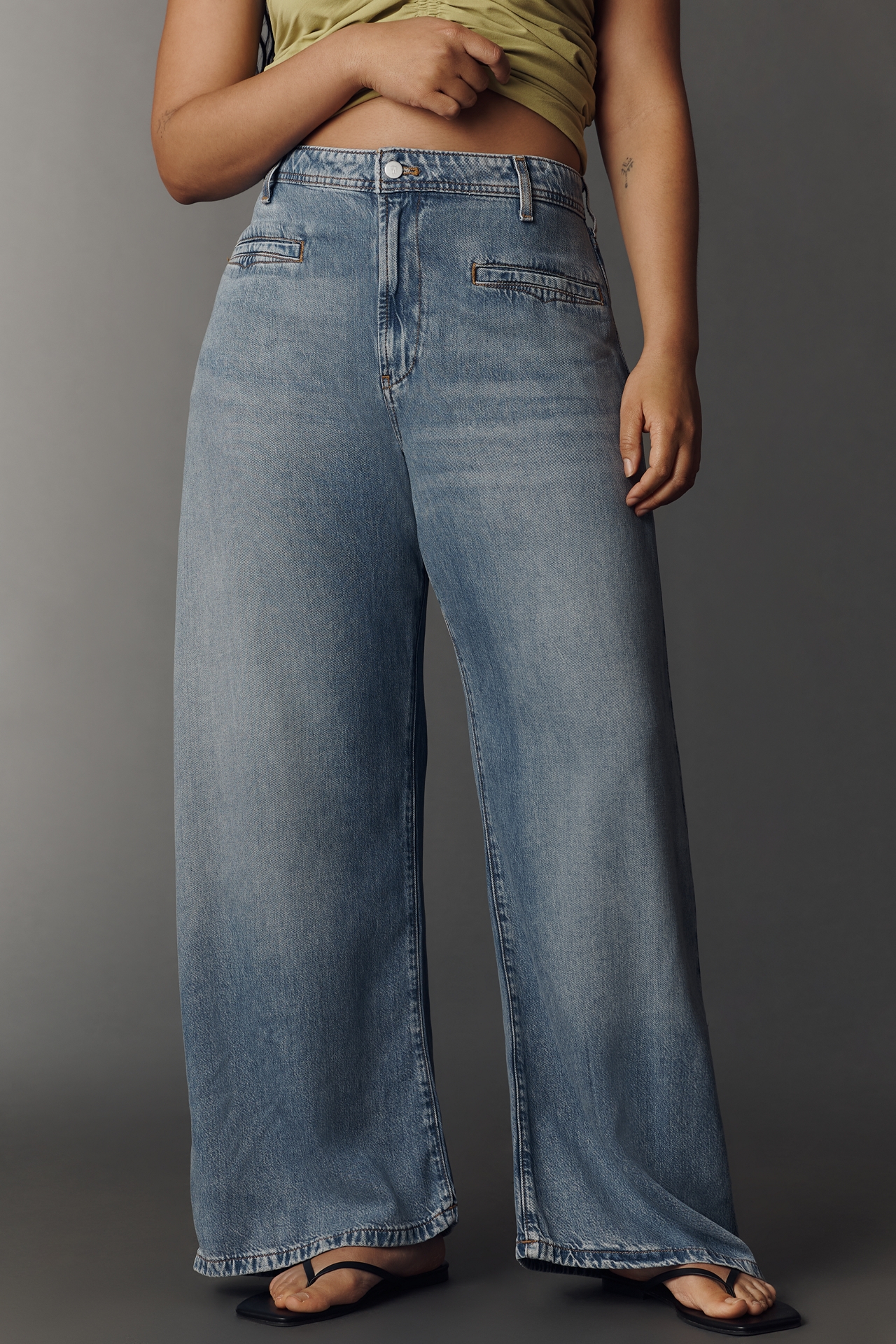 Pilcro Mid-Rise Wide-Leg Jeans