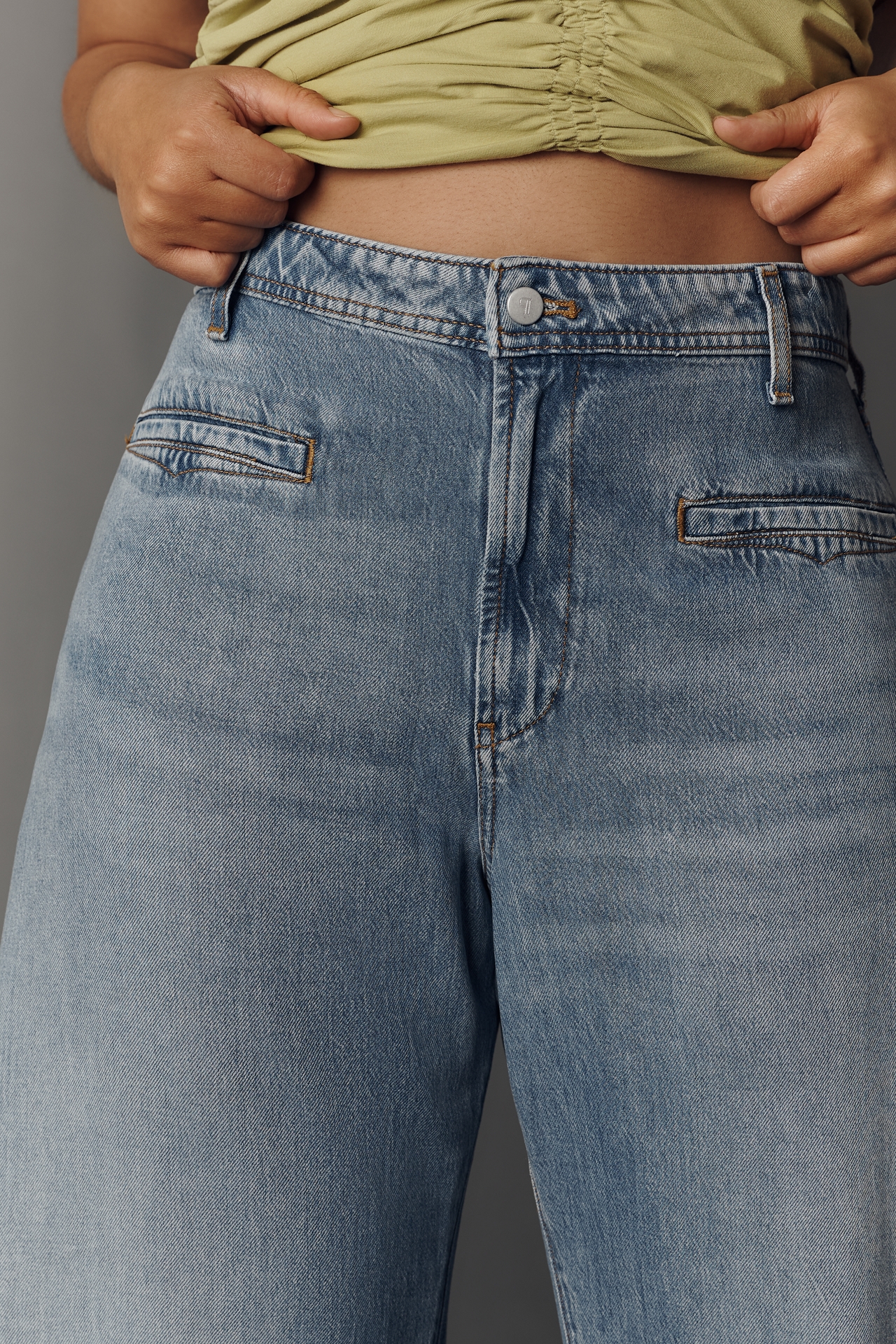 Pilcro Mid-Rise Wide-Leg Jeans