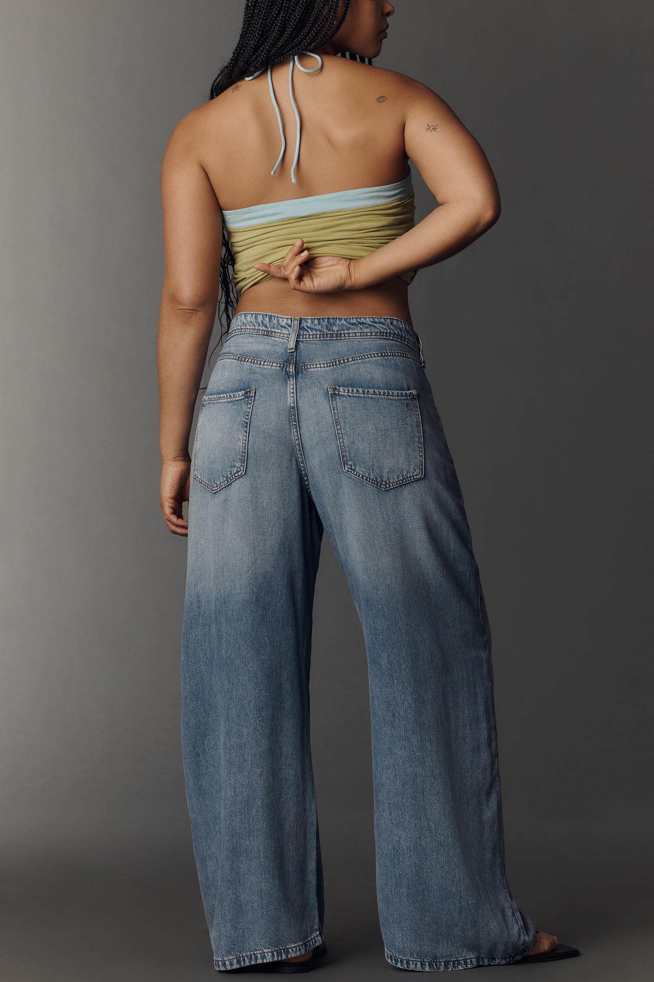 Pilcro Mid-Rise Wide-Leg Jeans