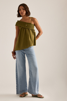 Pilcro Mid-Rise Wide-Leg Jeans