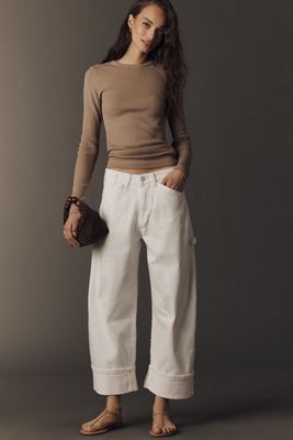 Pilcro Kayden High-Rise Cuffed Carpenter Barrel Jeans
