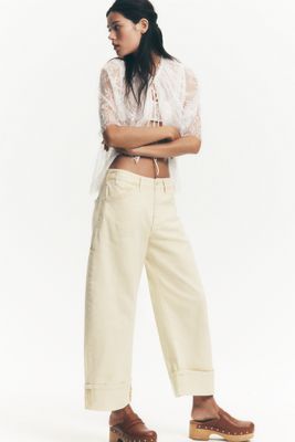 Pilcro Kayden High-Rise Cuffed Carpenter Barrel Jeans
