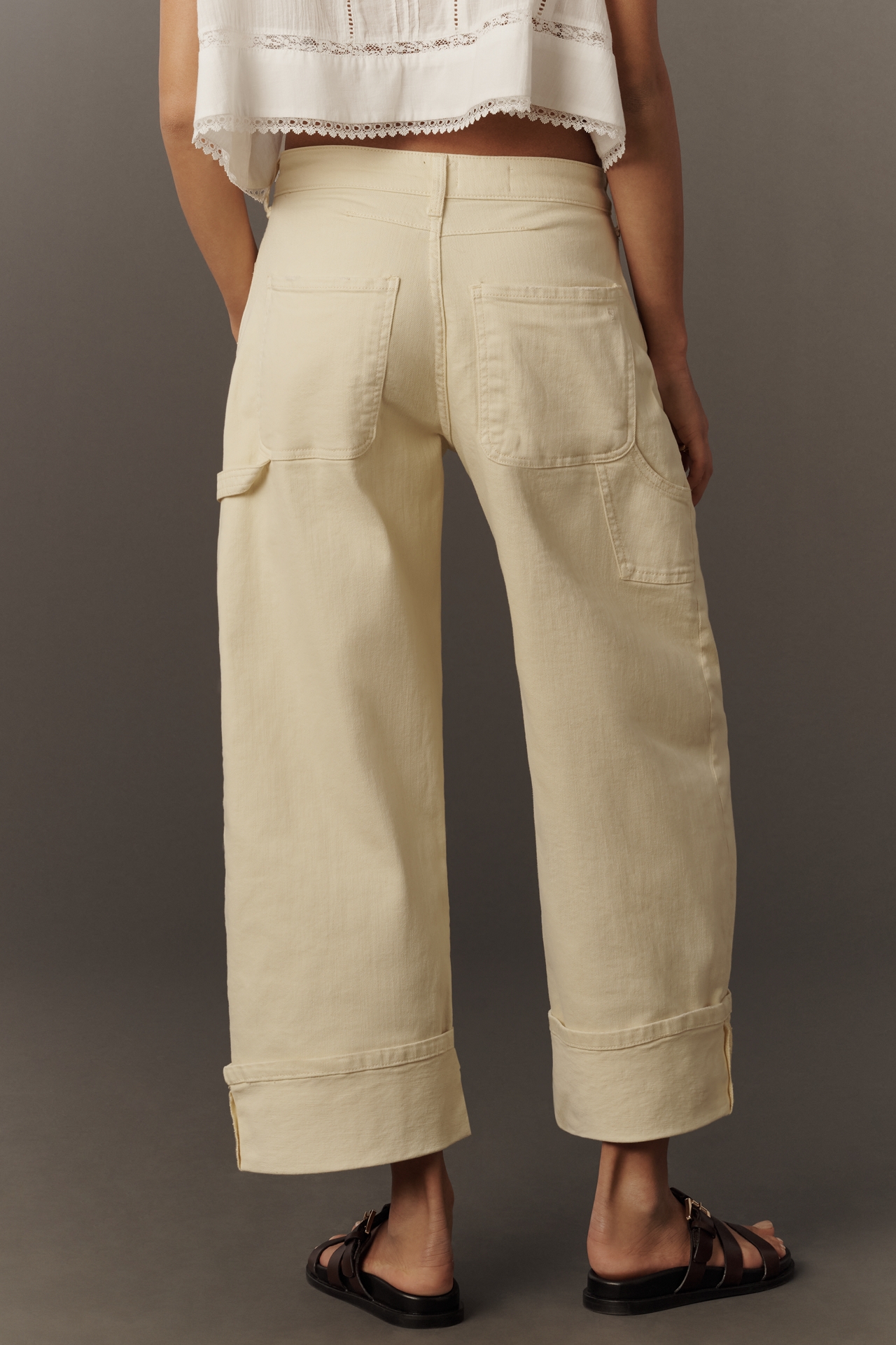 Kayden High-Rise Cuffed Tapered Jeans by Pilcro