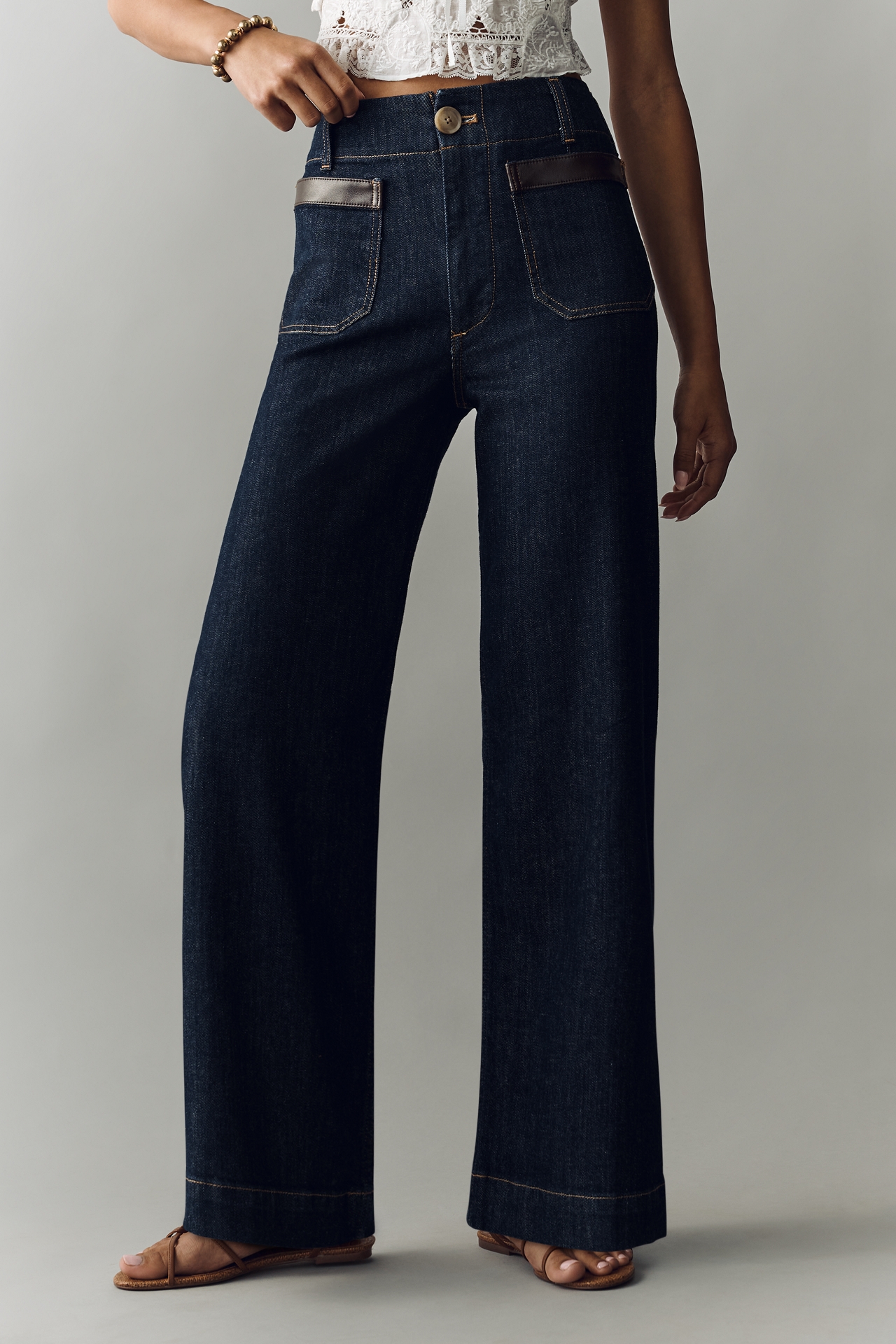 Colette Full-Length High-Rise Wide-Leg Jeans by Maeve