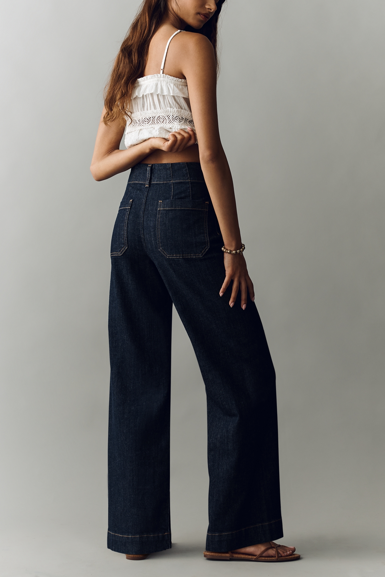 Colette Full-Length High-Rise Wide-Leg Jeans by Maeve