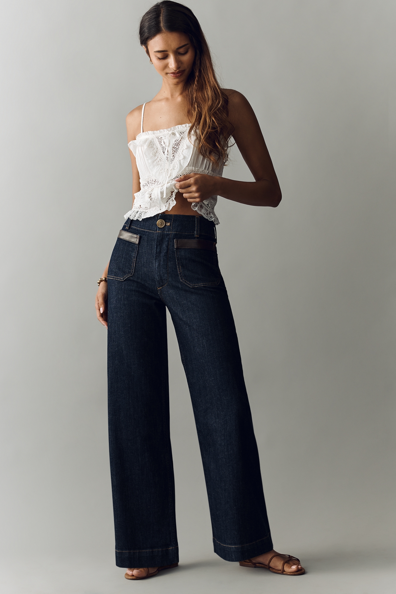 Colette Full-Length High-Rise Wide-Leg Jeans by Maeve