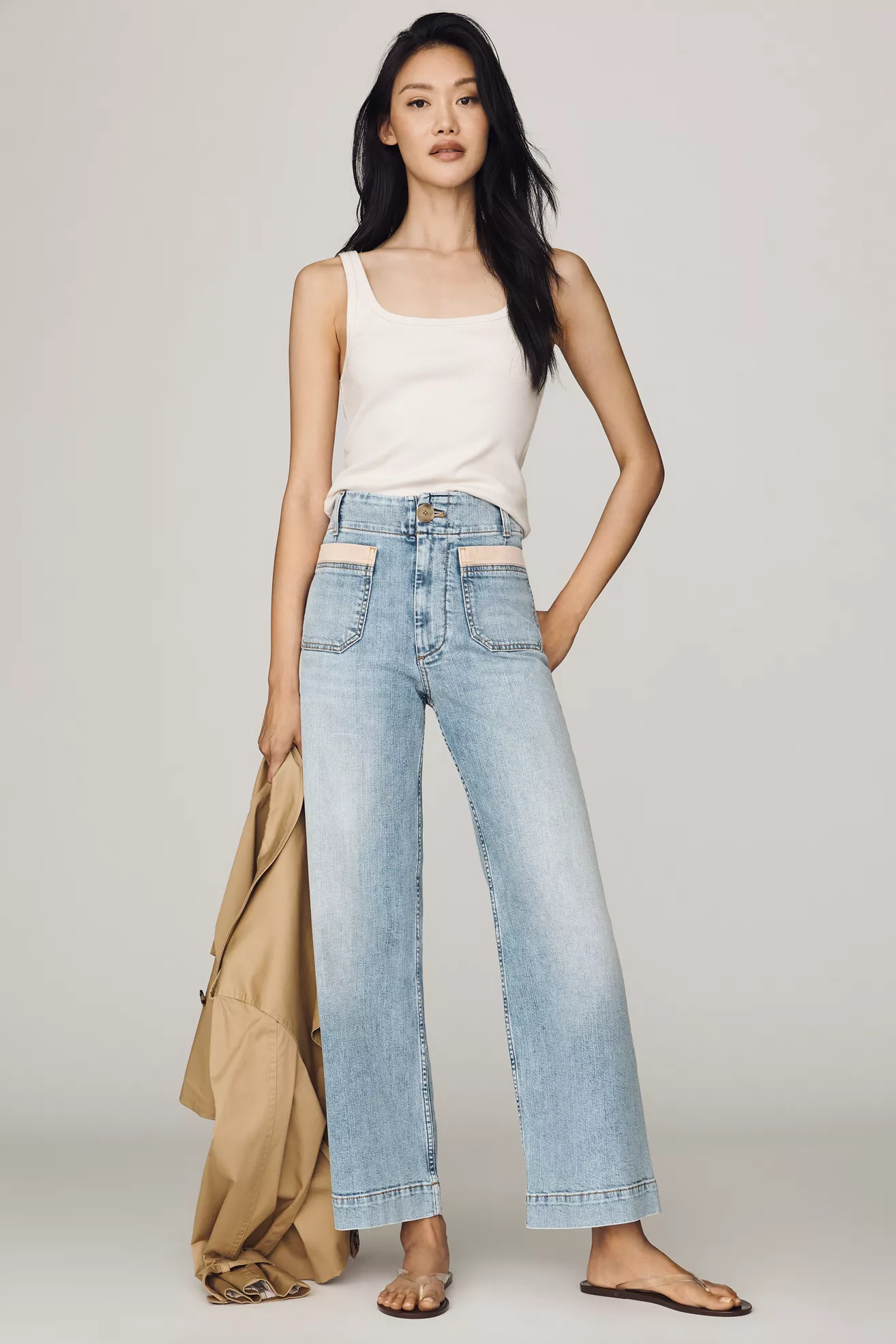 Maeve Colette High Rise Wide Leg Full Length Jeans