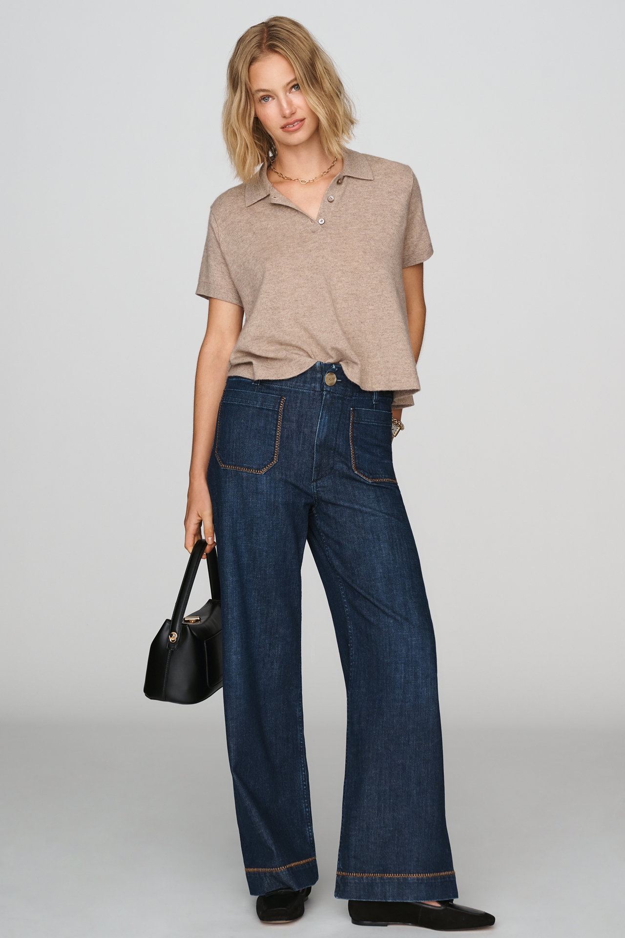 Maeve Colette High-Rise Wide-Leg Full-Length Jeans